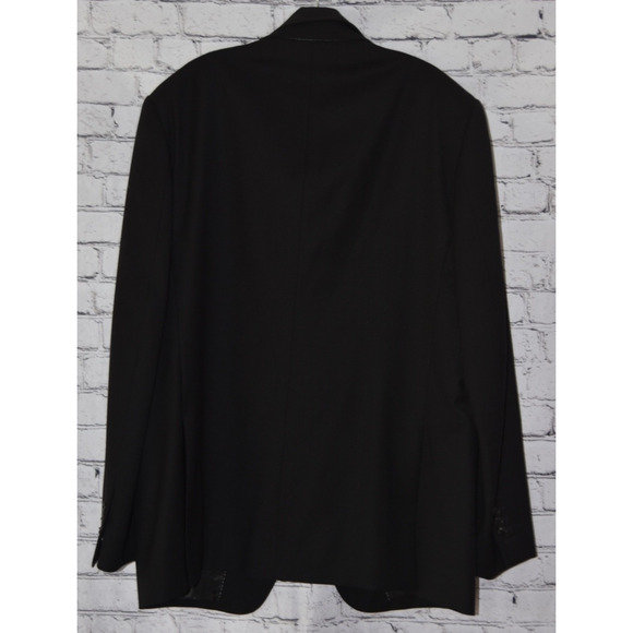 Mattarazi Uomo Wool & Leather Detail Black Zipper Single Breasted Jacket Size 54 - Picture 6 of 12